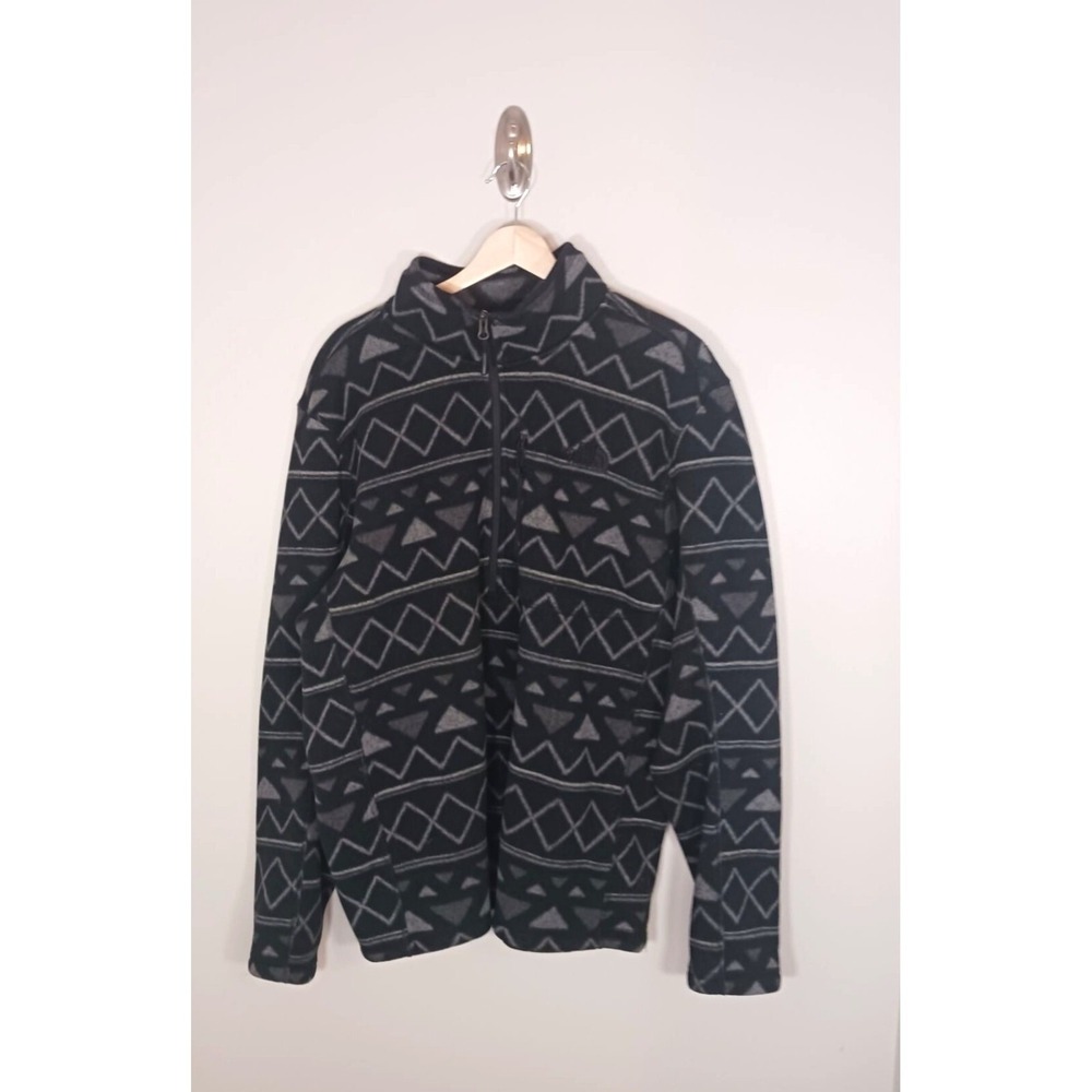 The North Face Fleece 1/4 Zip XL Gray Aztec Print Jacket Men Pullover